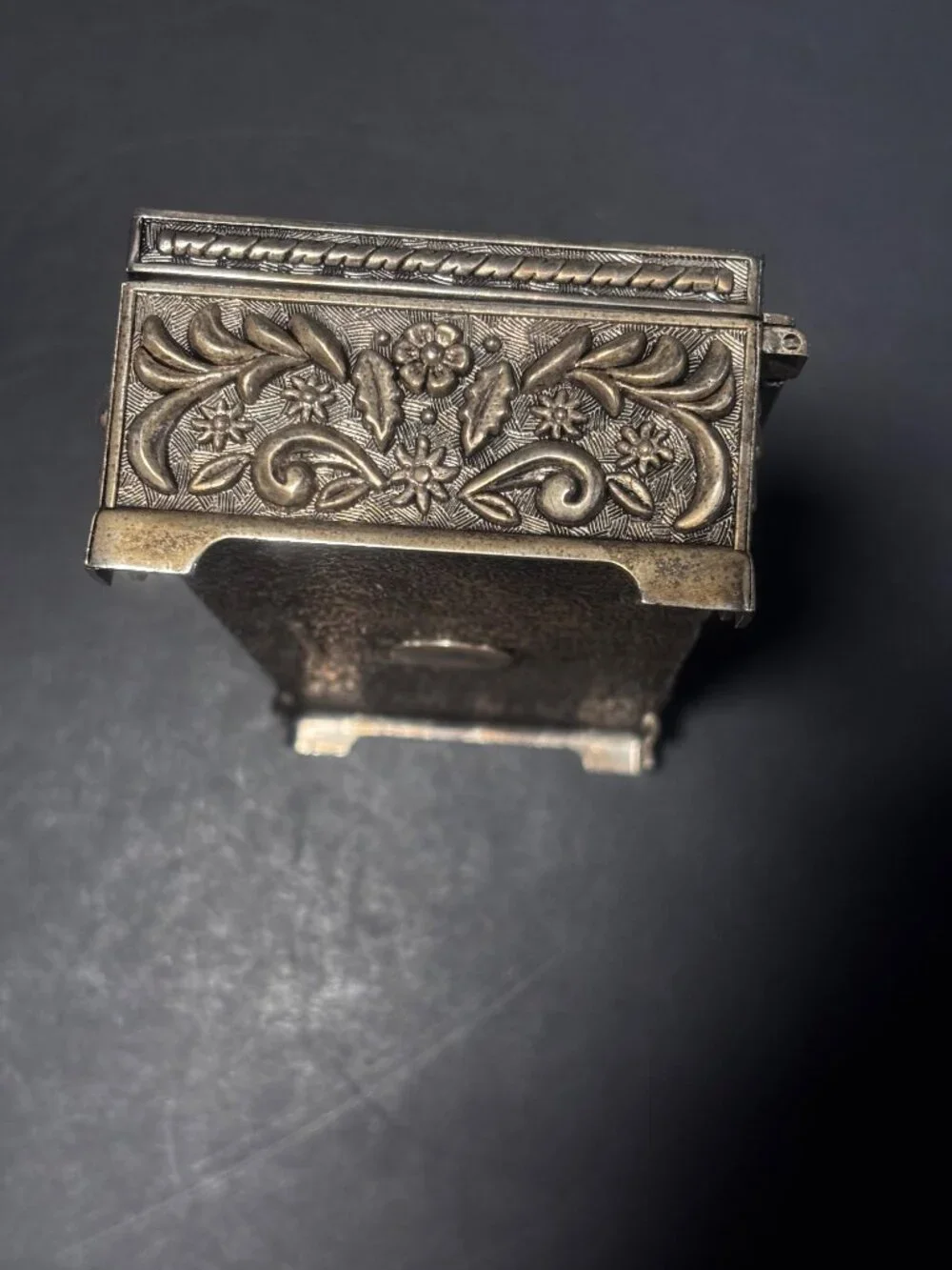 Godinger Silver 1992 Silverplate Jewelry Box Embossed Floral Vintage Decor